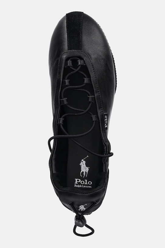 Polo Ralph Lauren baleriny skórzane Ballerina Lace Up czarny 804P08221001