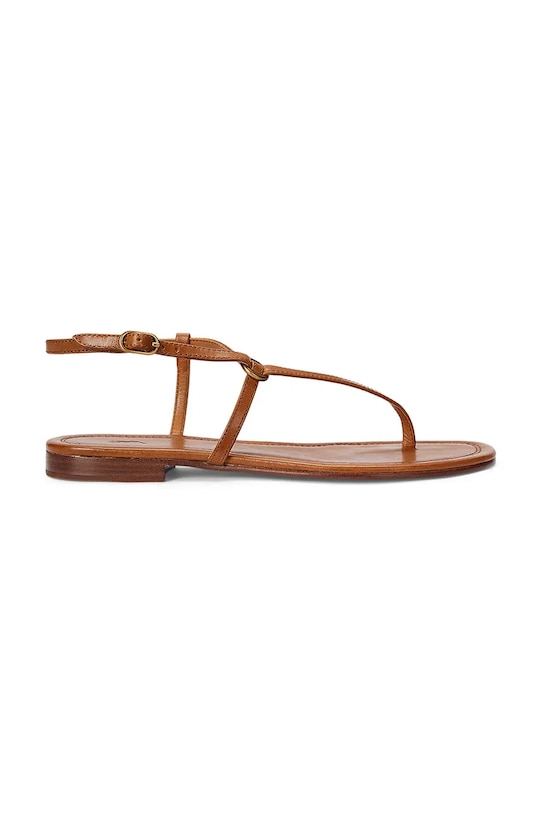 Δερμάτινα σανδάλια Polo Ralph Lauren Plo Rng Br Sandal φλατ καφέ 818932586001.200
