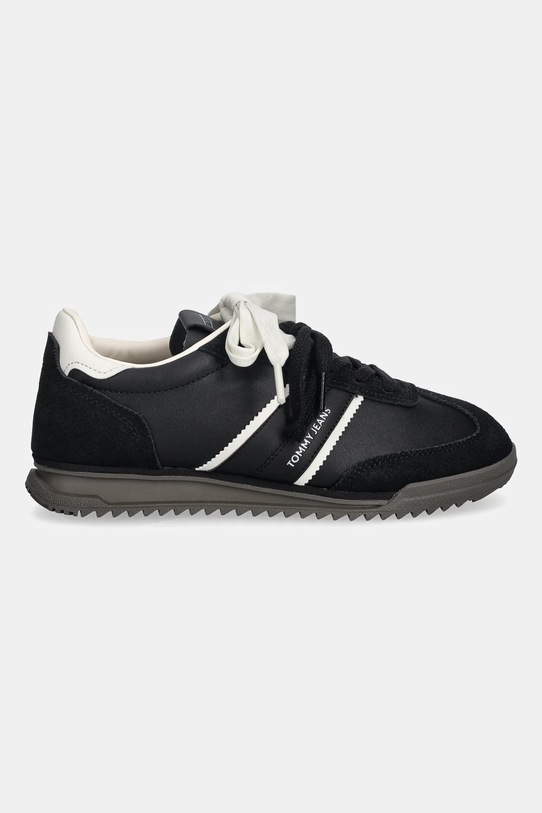 Δερμάτινα αθλητικά παπούτσια Tommy Hilfiger TJW LOW PROFILE RUNNER LTHR MIX EN0EN03001 μαύρο SS26
