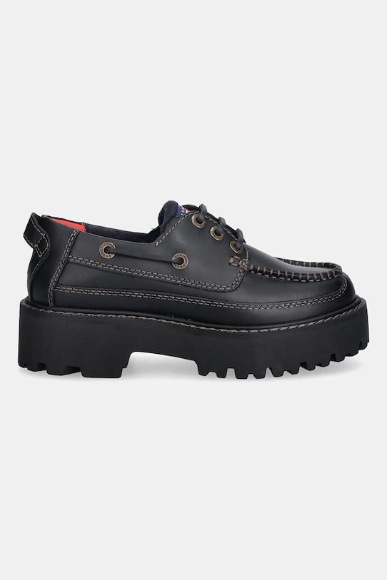 Tommy Hilfiger półbuty skórzane ARCHIVE 01 BOAT SHOE LEATHER EN0EN03003 czarny SS26