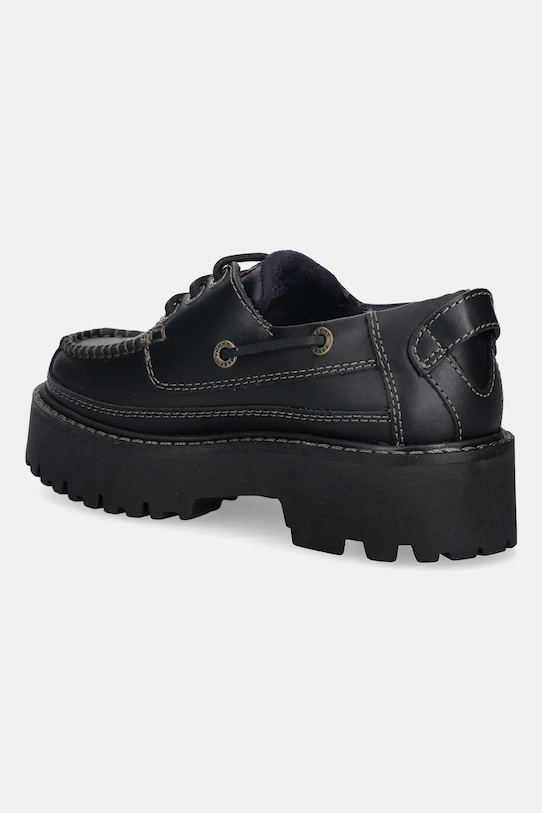 Obuwie Tommy Hilfiger półbuty skórzane ARCHIVE 01 BOAT SHOE LEATHER EN0EN03003 czarny