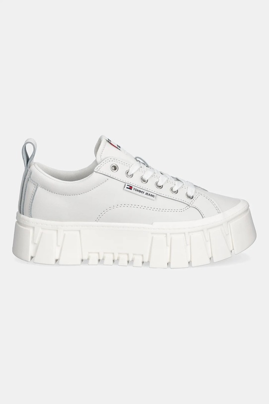 Tommy Jeans sneakersy skórzane TJW VULC FLATFORM LEATHER EN0EN03008 biały SS26