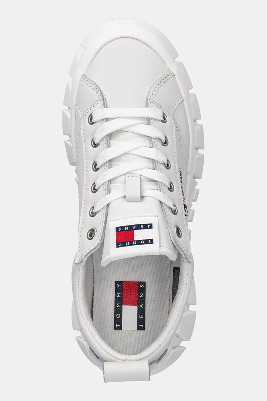 Tommy Jeans sneakersy skórzane TJW VULC FLATFORM LEATHER biały EN0EN03008