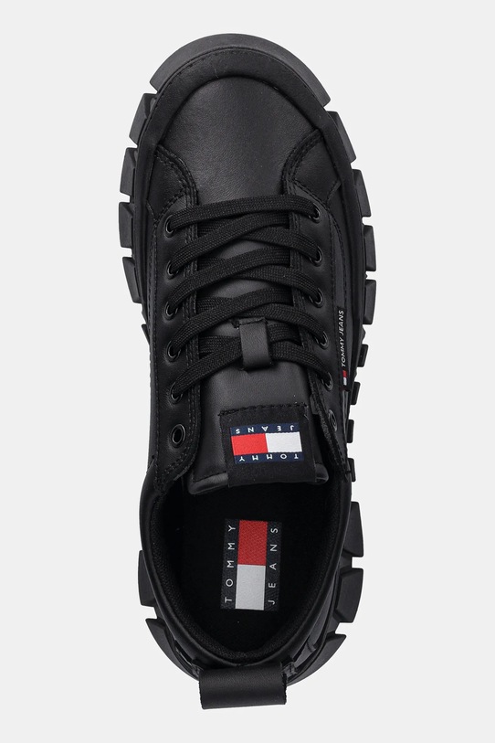 Tommy Jeans sneakersy skórzane TJW VULC FLATFORM LEATHER czarny EN0EN03008