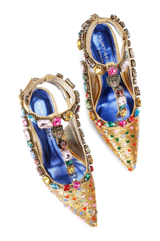 Kurt Geiger London szpilki Belgravia C T-Bar Court 5385766779 złoty SS26