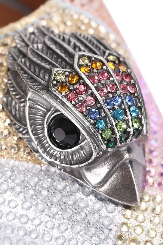 Kurt Geiger London szpilki skórzane Belgravia Eagle Court srebrny 3939999609