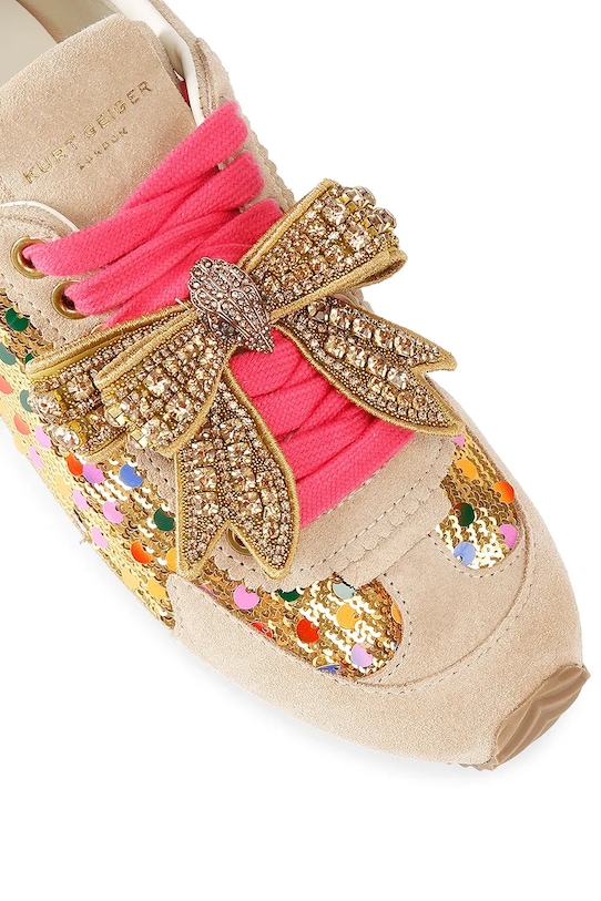 Obuwie Kurt Geiger London sneakersy skórzane Islington Bow Sneaker 5295166779 złoty