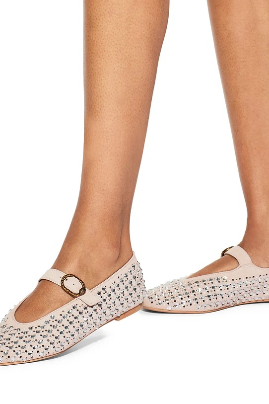 Kurt Geiger London baleriny zamszowe Mayfair Ballet Flat 2656353209 beżowy