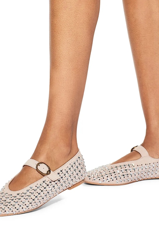 Kurt Geiger London baleriny zamszowe Mayfair Ballet Flat 2656353209 beżowy