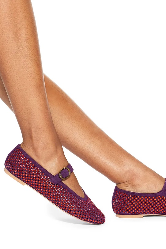 Kurt Geiger London baleriny zamszowe Mayfair Ballet Flat 2656390209 bordowy