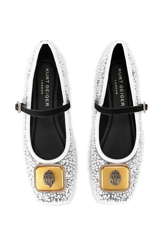 Kurt Geiger London baleriny Pimlico Ballerina 5392013069 srebrny SS26