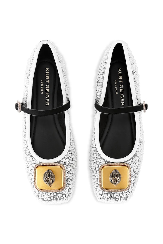 Kurt Geiger London baleriny Pimlico Ballerina 5392013069 srebrny SS26