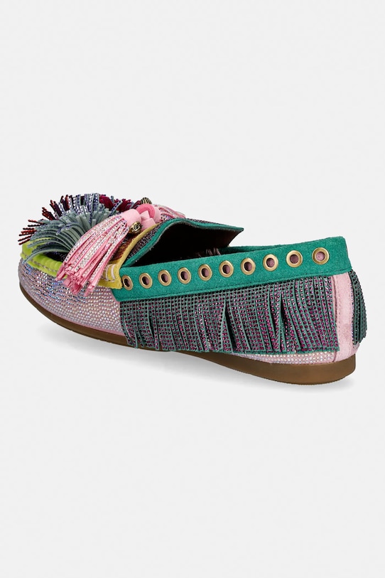 Obuwie Kurt Geiger London mokasyny zamszowe Pom Pom Moccasin 4369599209 multicolor