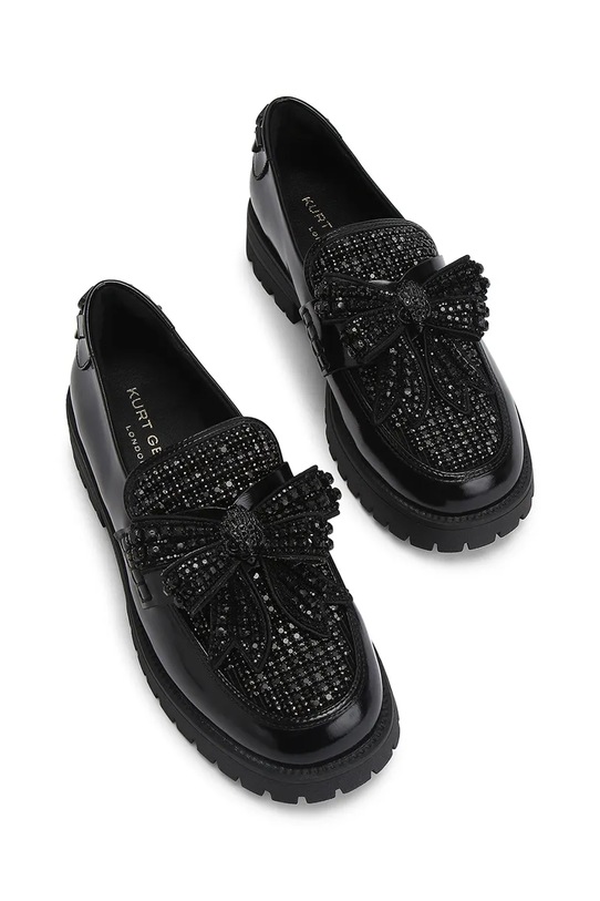 Kurt Geiger London mokasyny skórzane Bow Crystal Loafer 5388400109 czarny SS26