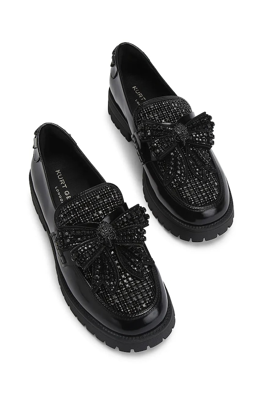 Kožené mokasíny Kurt Geiger London Bow Crystal Loafer 5388400109 čierna SS26