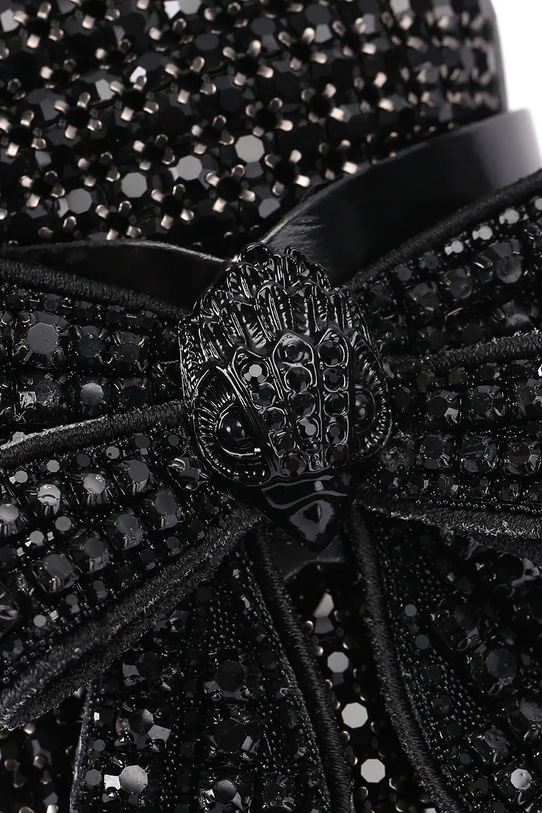 Kurt Geiger London mokasyny skórzane Bow Crystal Loafer czarny 5388400109