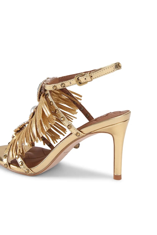 Kurt Geiger London sandały skórzane Jewel Fringe Sandal złoty 5387261189