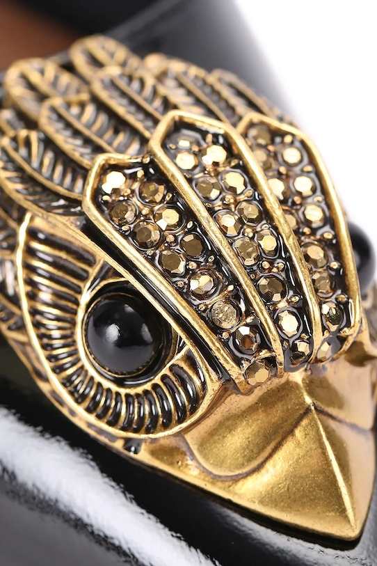 Kurt Geiger London szpilki skórzane Large Eagle Sling czarny 5386400309