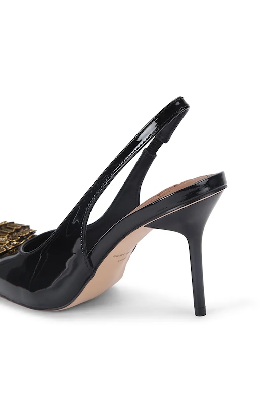 Kurt Geiger London szpilki skórzane Large Eagle Sling 5386400309 czarny