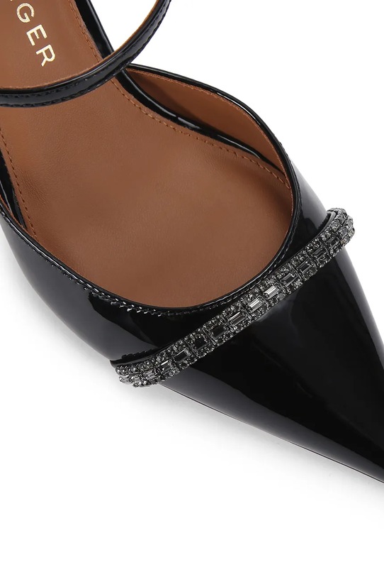 Obuwie Kurt Geiger London klapki skórzane Strass Point Mule 5394000309 czarny