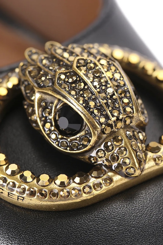 Kurt Geiger London szpilki skórzane Chelsea Round Toe Court czarny 5386100109