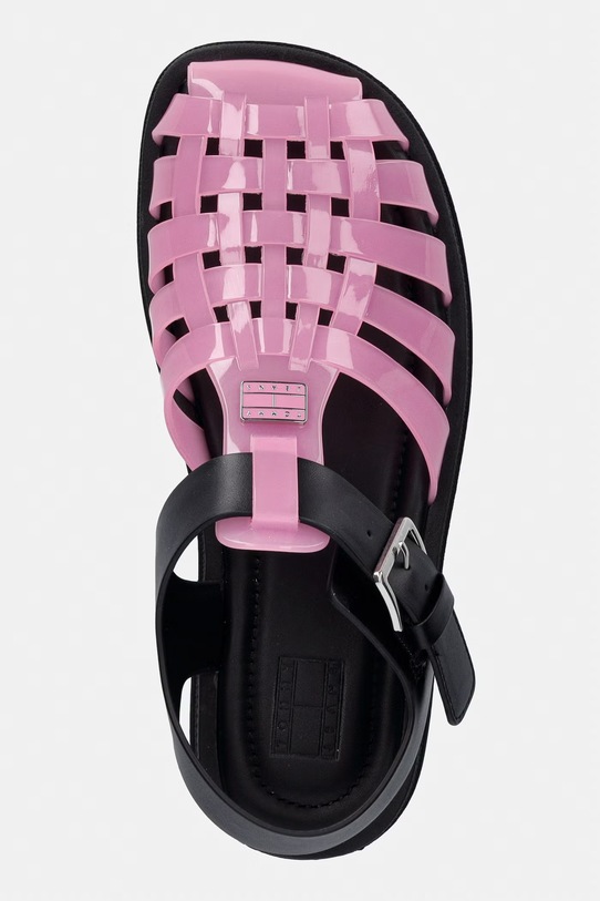 Tommy Jeans σανδάλια με ανοιχτό τακούνι γυναικεία TJW JELLY FISHERMAN SANDAL ροζ EN0EN02949