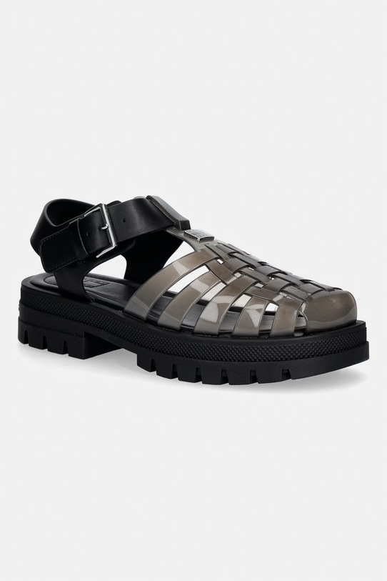 Tommy Jeans sandali z odprto peto ženski TJW JELLY FISHERMAN SANDAL črna EN0EN02949