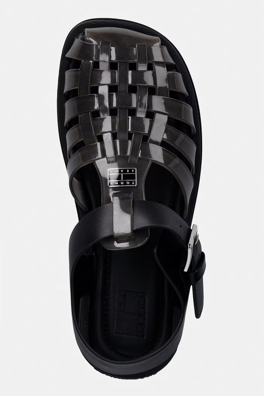 Tommy Jeans sandali z odprto peto ženski TJW JELLY FISHERMAN SANDAL črna EN0EN02949