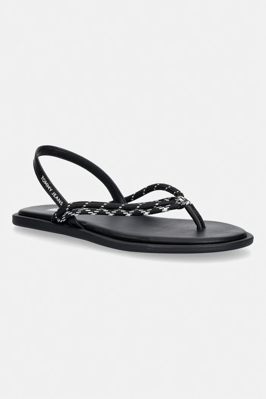 Tommy Jeans sandali ženski TJW CASUAL ROPE SANDAL črna EN0EN02951