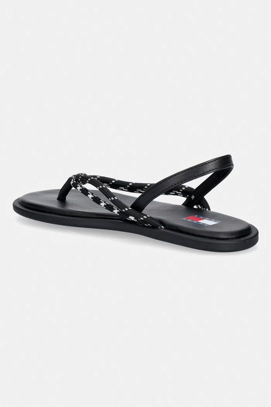 Obutev Tommy Jeans sandali ženski TJW CASUAL ROPE SANDAL EN0EN02951 črna