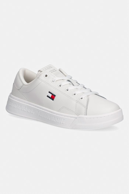 Tommy Jeans TJW SCRIPT CUPSOLE sneakersy damskie skórzane biały EN0EN02960
