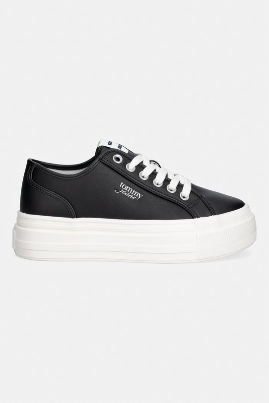 Tommy Jeans TJW FLATFORM SNEAKER LTR πάνινα sneakers Γυναικεία δερμάτινα EN0EN02964 μαύρο SS26