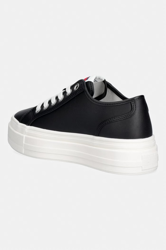 Παπούτσια Tommy Jeans TJW FLATFORM SNEAKER LTR πάνινα sneakers Γυναικεία δερμάτινα EN0EN02964 μαύρο