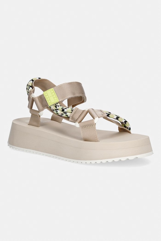 Tommy Jeans sandali s platformo ženski TJW EVA ROPE SANDAL bež EN0EN02970