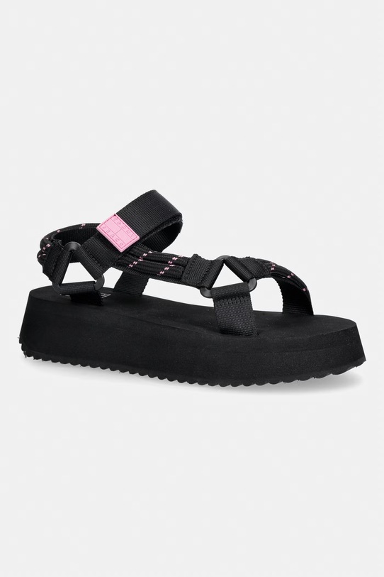 Tommy Jeans sandali s platformo ženski TJW EVA ROPE SANDAL črna EN0EN02970