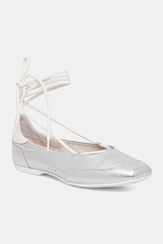 Patrizia Pepe baleriny skórzane srebrny 8Z0123.L031.S298