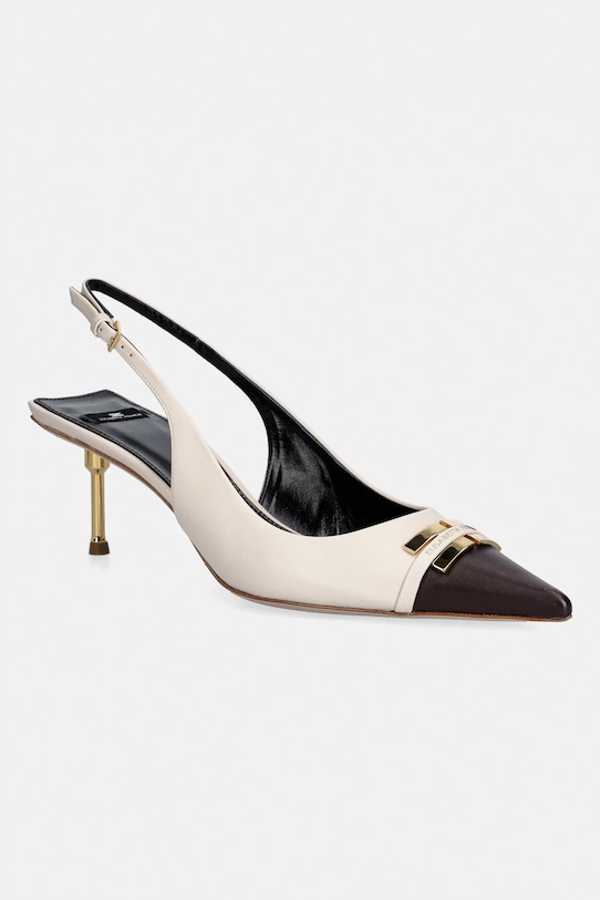 Шкіряні туфлі Elisabetta Franchi 5-8 см бежевий SA57L61E2.F14