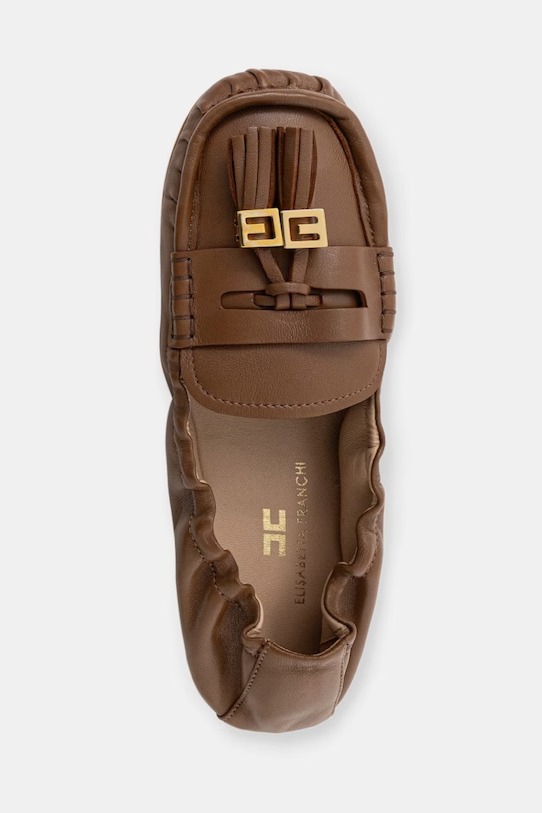 Elisabetta Franchi mokasíny dámske kožené hnedá SA26M62E2.600