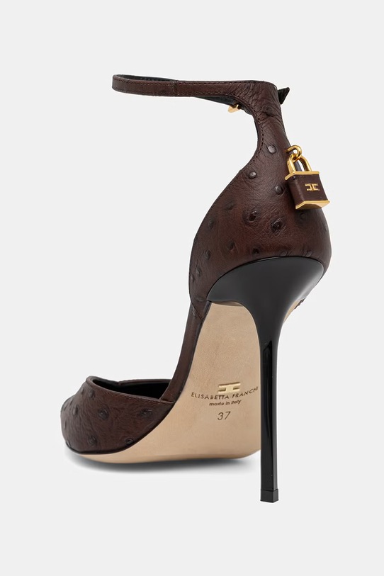 Obuv Elisabetta Franchi lodičky kožené SA99B62E2.FF9 hnedá