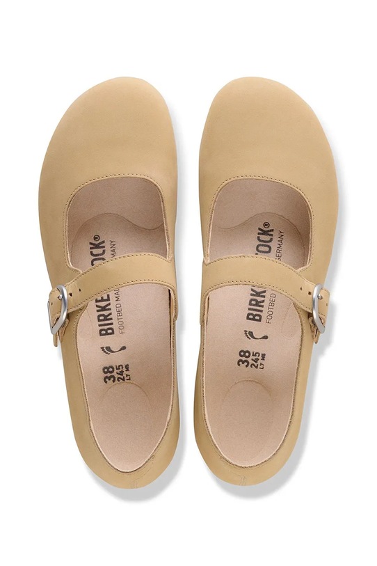 Birkenstock baleriny skórzane Santa beżowy 1031613