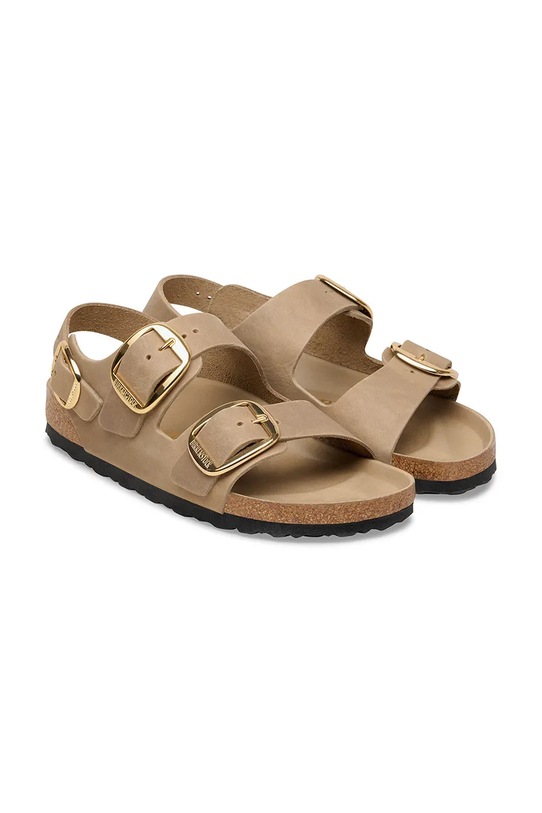 Obuwie Birkenstock sandały skórzane Milano Big Buckle 1031782 beżowy