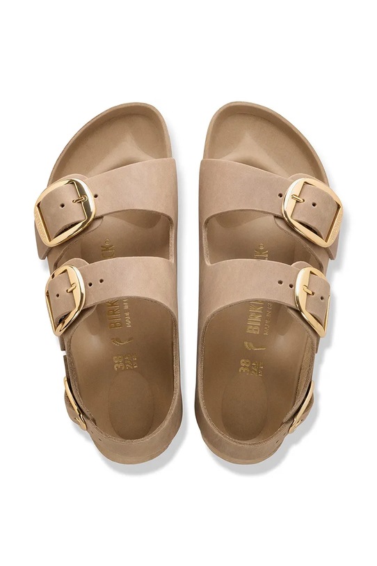 Birkenstock sandały skórzane Milano Big Buckle 1031782 beżowy