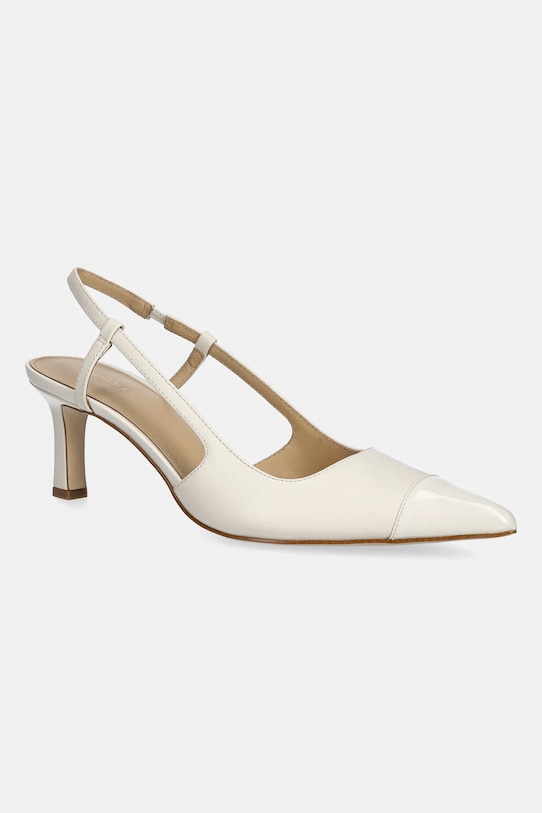 Kožené lodičky MICHAEL Michael Kors Alora Toe Cap Mid Sling usňová koža biela 40R6AOMS1L.289