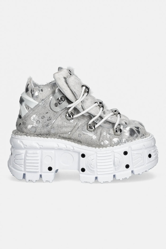 New Rock sneakersy skórzane PELO CALVAS BLANCO PLATA, TANK BLANCO TORN M.106.C172 biały SS26