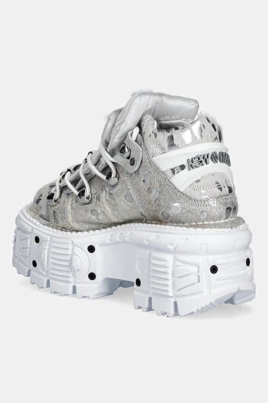 Obuwie New Rock sneakersy skórzane PELO CALVAS BLANCO PLATA, TANK BLANCO TORN M.106.C172 biały