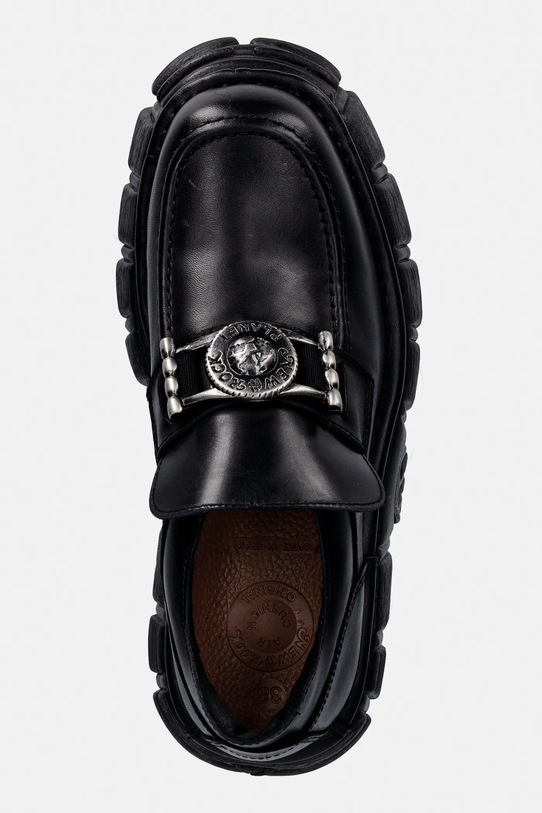 New Rock mokasyny skórzane CRUST NEGRO, TOWER NEGRO LATERAL czarny M.895.C6