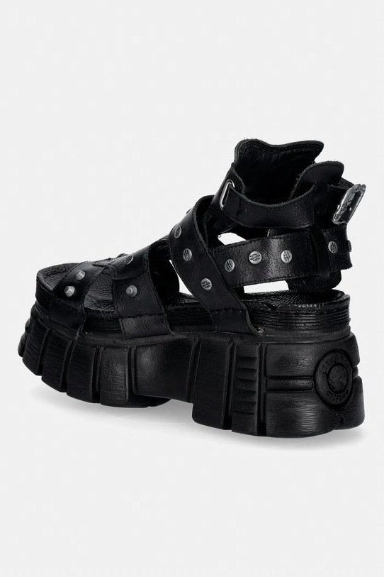 Obuwie New Rock sandały damskie skórzane LUXOR NEGRO,TOWER NEGRO + LATERAL + ENT. M.BIOS104.C7 czarny