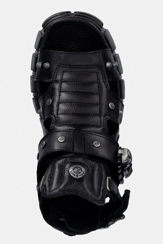 New Rock sandały damskie skórzane LUXOR NEGRO,TOWER NEGRO + LATERAL + ENT. czarny M.BIOS104.C7