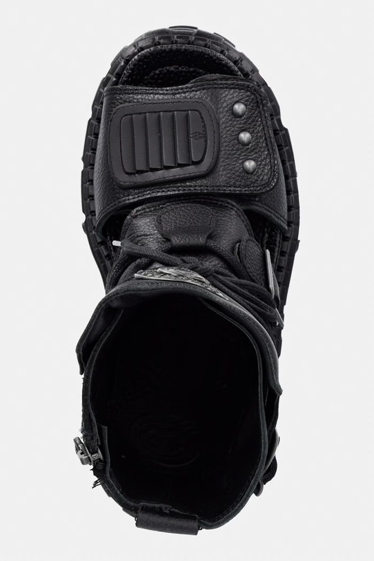 New Rock sandały damskie skórzane LUXOR NEGRO TANK CASCO NE czarny M.BIOS107.C3