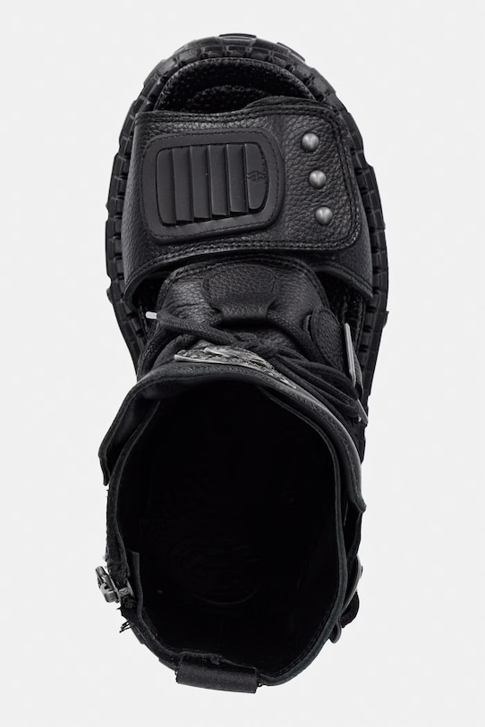 New Rock sandały damskie skórzane LUXOR NEGRO TANK CASCO NE czarny M.BIOS107.C3